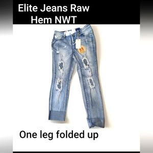 ELITE Distressed Jeans Mid Rise Skinny NWT Size 13